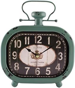 La Crosse 404-3425 Distressed Teal Metal Clock