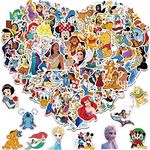 Mickey Minnie Stickers [ 100PCS ] Vinyl Waterproof Cute Princess Mermaid Stickers, Classic Cartoon Anime Theme Decals for Water Bottles Cup Cars Skateboard Phone Laptops, Best Present for Kids Girls