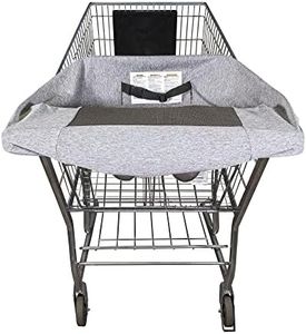 Boppy Compact Shopping Cart Cover, Antibacterial Treated, Gray Heathered with Storage Pouch, Easy-on Stretch Fabric for Single and Wide Shopping Carts, Highchairs and Playground Swings, 6-48 Months