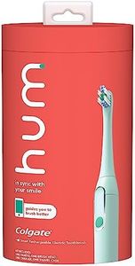 hum by Colgate Smart Electric Toothbrush Kit, Rechargeable Sonic Toothbrush with Travel Case and Replacement Head, Teal