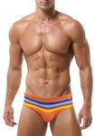 FEOYA Mens Swim Briefs - Swimming Trunks Briefs - Low Waist Elastic Bikini Board Surf Shorts with Removable Pad - Mens Swimwear Shorts Briefs #14 M