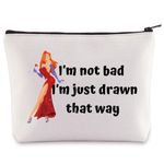 WZMPA Jessica Rabbit Cosmetic Bag Jessica Inspired Gift I'm Not Bad I'm Just Drawn That Way Jessica Makeup Zipper Pouch Bag Jessica Rabbit Merch, I'm Not Bad, Cosmetic Bag