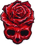 Skull Rose Logo Iron On Sew On High-end Embroidered Patch Skull Rose Patches Ghost Head Cloth Chest Sticker for Men Women Clothes Jeans Hat Pants Backpack