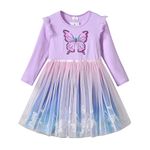 DXTON Little Girl Children Kid Winter Long Sleeve Tutu Party Dresses for 3-12 Years LH2108-8T