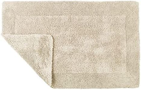 Allure Heavyweight Reversible Bath Mat, 100% Cotton, Super soft, Washable, Large Size 53cm x 85cm (Stone)