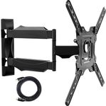 Lions Head 43 INC to 55 INC Premium TV Wall Mount Full Motion with Cable MAGANTMENT and AUAL ARTICULATING ARMS Swivel TILT Rotation for LED,LCD OLED Flat Curved TVS,Weight Holds 35 KG with HDMI