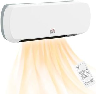 HOMCOM Electric Heater, 2000W Wall Mounted Space Heater with Remote Control, 3 Modes, Timer, Overheat Protection, Ceramic Heater for Home Low Energy, White