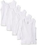 HonestBaby baby boys Muscle Tee Sleeveless T-shirt Multi-packs and Toddler Tank Top, 5-pack Bright White, 2T US