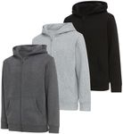 PURE CHAMP Boys 3 pack zip up hoodie Fleece long sleeve essentials hoodie for boys Athletic Kids Clothes Size 4-20 (Set1 Size 14/16)