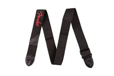 Fender Guitar Strap, Polyester Webbing with Red Logo, Adjustable 33”-53”, Black