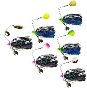 Spinner Baits for Bass Fishing，6PCS Top Water Bass Fishing Lures, Jighead Spinnerbait DIY Fishing Kit for Bass Pike Walleye Freshwater Fishing