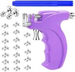 Professional Ear Piercing Gun Kit with 20 Pairs 316L Surgical Stainless Steel Gun Stud Earrings for Body Nose Lip Salon Home Use (Purple)