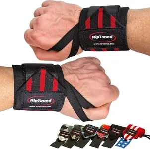 Rip Toned 18” Wrist Wraps - Wrist Straps for Weightlifting - Lift Better, Protect Wrist Pain - Adjustable, Durable, Machine Washable - Wrist Brace for Weightlifting - USPA Endorsed for Men & Women