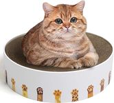 PSK PET MART Oval Cat Scratcher Carboard,Cat Scratch Bowl with a Interactive Toy,Cat Scratcher Nest Cats Grinding cat Claw Protector& Furniture Indoor (Brown, Round Shape)