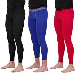 3 Pack: Men's Big and Tall Heavy Weight King Size Compression Pants Gym Running Skin Tights Leggings Athletic Workout Cycling Winter Thermal Cold Base Layer Long Johns Rash Guard - Set 8, 4X