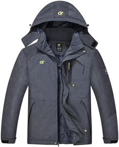 QPNGRP Mens Waterproof Ski Snowboard Jacket Windproof Winter Snow Coat, Cation Darkgray, Large