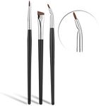 Eyeliner Brushes Set,JASSINS Fine Angled Eyeliner Brushes,Precision Gel Eye Liner Ultra Fine Bent Makeup Brush For Newbies and salon（3PCS）