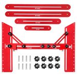 Stair Tread Template Tool, Stair Tread Gauge Measuring Tool jig with Angled Brace and Edge Flip Stops, Adjusting Length from 11.5" to 60", Solid Aluminum Alloy for Cutting Perfect Stairs