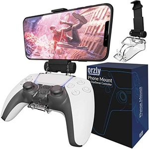 Orzly Bluetooth PS5 Accessorio Clip da Gioco Mobile Compatibile con Controller Playstation 5 - Supporto per Telefono Regolabile Morsetto