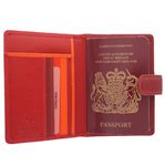 Visconti Rainbow Collection Leather SUMBA Passport Holder RFID Blocking RB75 Red Multi