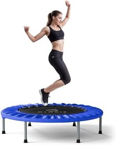 CLORIS 40''/48'' Foldable Fitness Trampoline - Max Load 400lbs / 450lbs, Rebounder with Adjustable Foam Handle Indoor/Outdoor Fitness Body Exercise (36'' Blue)