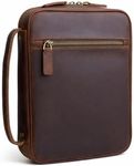 WSJSKMWQ Full Grain Leather Bible Cover, Large Study Bible Case Organizer