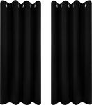 Utopia Bedding Blackout Curtains Grommet Thermal 2 Panels Drapes [Black, 46 x 54 Inches] Sound Insulated Curtain for Bedroom and Living Room (117x137 cm)