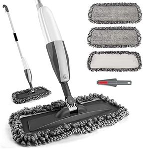 Homgif Sprühwischer 380ML Wischmopp mit Sprühfunktion, 120CM Spray Mop Bodenwischer mit Sprühfunktion, Home Küche Wischer Bodenreinigung mit 3 Waschbaren Mikrofaserbezug