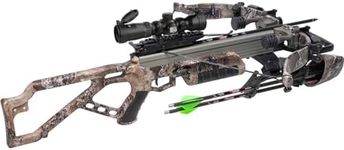 Excalibur Mag 340 Dealer Exclusive Accurate Durable Hunting Realtree Excape Crossbow - Tact-100 Illuminated Scope, 30mm Scope Rings, 3 Quill 16.5" Arrows, 4-Arrow Quiver Included