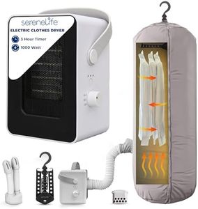 SereneLife Electric Portable Clothes Dryer | 1000W Multi-Use Mini Heater & Aroma Diffuser for Home, Apartment, Dorm, Travel & RV Camping | Suitable for Drying Clothes, Dresses, Shoes, Hats & Gloves