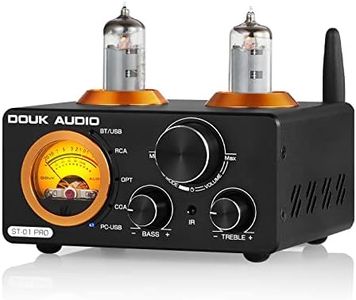 Douk Audio ST-01 PRO 200W Bluetooth Amplifier, 2 Channel Vacuum Tube Power Amp with USB DAC/Coaxial Optical Inputs/VU Meter/Treble Bass Control for Home Theater/Stereo Speakers (Upgrade Version)