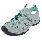 Northside Burke II Athletic Sandal,Gray/Aqua,11 M US Little Kid