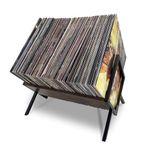 REGAL DISPLAY Vinyl Record Storage Holder - 12 inches 70 Album Holder Display Stand - Book and Record Album Storage - Album and LP Storage Organizer … (Wood)