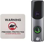 Skybell Slim Line II Silver Wi-fi Video Doorbell Camera for Alarm.com ADC-VDB105X Bundled with 4 inch Warning Sticker. Not Compatible with The Skybell app. Monthly Paid Subscription Required