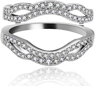 Womens 925 Sterling Silver Double Infinity Wedding Ring Guard Enhancer With Cubic Zirconia Diamond (Size 12)