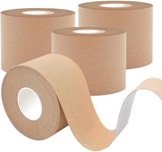 Athletic Sports Tape Elastic 4-Rolls Kinesiology Tape - Sport Trainers & Waterproof Physio Sports Tape, Perfect for Shoulder, Ankle, Elbow and Knee