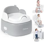 Orzbow 3-in-1 Potty Training Toilet, Detachable Baby Potty, As Toddler Toilet Seat, Chair, Step Stool for Boys & Girls 18+ Months, Potty Training Seat with Splash Guard, Lid, Easy Clean, Gray