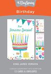 DaySpring - For Someone Special - Birthday – King James Version – 4 Design Assortment with Scripture – 12 Boxed Birthday Cards & Envelopes (J9175)