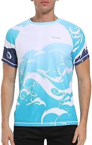 VAYAGER Hauts de Bain Anti-UV UPF 50+ Manches Courtes pour Hommes, séchage Rapide, Coupe décontractée, Surf