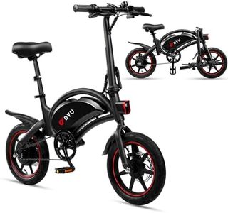 DYU Electric Bike for Adults Teens, D3F 14" Folding Electric Bicycle,Commuter City E-Bike with 250W Motor and 36V 10AH Lithium-Ion Battery,37-40miles Travel Range