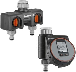 Gardena smart Water Control Set: Intelligent irrigation computer controlled with smart app, additional 2-way distributor, frost warning system, proven valve technology (1895-20)