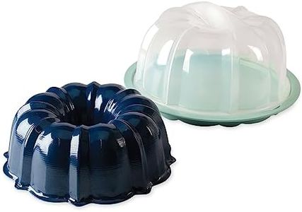 Nordic Ware Bundt Pan with Translucent Cake Keeper, Red