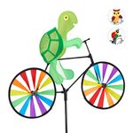 Relaxdays Animal Pinwheel, Garden Windmill with Turtle Design, Children, Balcony or Patio, Wind Spinner, Multicolour