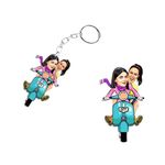 ZOCI VOCI Besties Caricature - Friendship Day Gift Best And Unique Gift For Your Besties (BFF Trips + Keychain)