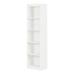 South Shore Furniture Axess Collection 5-Shelf Narrow Bookcase, Pure White