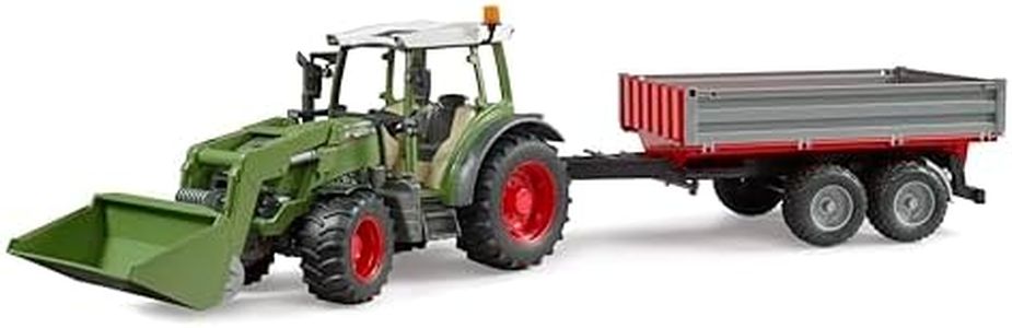 bruder 02182 - Fendt Vario 211 Tractor with Front Loader & Trailer - 1:16 Vehicles Agriculture, Bulldog, Tractor, Trailer, Dumper Toy, from 3 Years