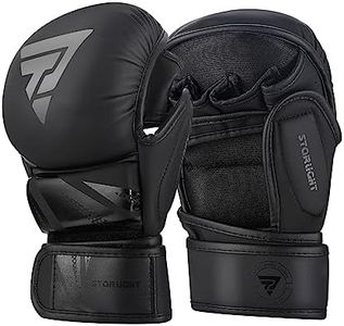 Valchiria MMA Gloves for Sparring Grappling, Hybrid Open Palm Martial Arts Mitts, Maya Hide Leather Wrist Support, Fighting Combat Sports MMA Boxing Glove for Men Women Punching Bag Muay Thai Training