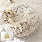 Cat Bed Round Soft Plush Burrowing 