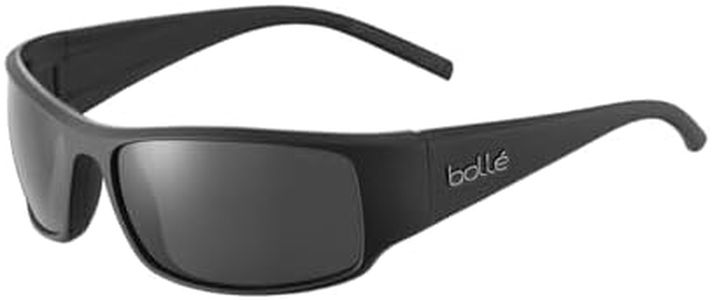 Bolle King Black Matte HD Polarized TNS Lenses Lifestyle Sunglasses, Black Matte