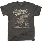 GunShowTees 42nd Birthday Gift for Men Vintage 1982 Retro Motorcycle Birthday Shirt, Dark Heather, XX-Large